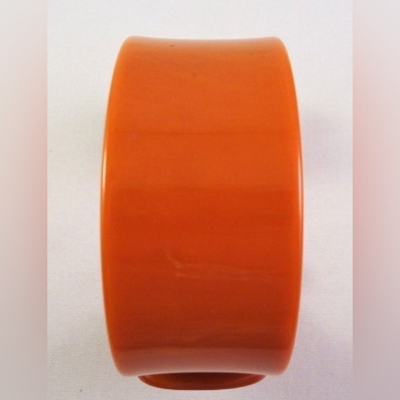 BAKELITE Vintage 1940s Carrot Orange Bracelet w/ Belt Buckle​ SIMICHROME TESTED - Picture 5 of 7